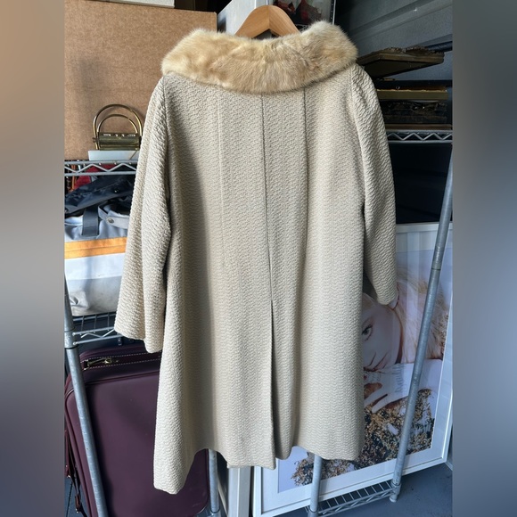 Vintage Swing Coat with Mink Collar S - Picture 9 of 10
